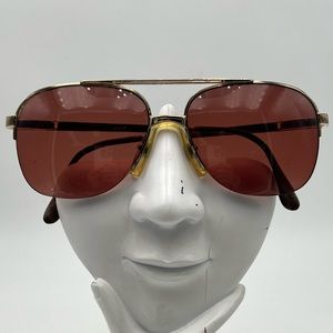 Vintage LAMY Gold Pilot Half Rim Sunglasses Frames